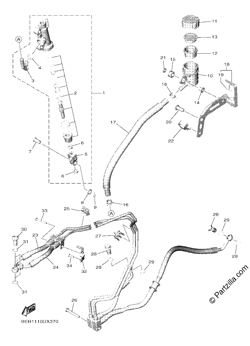 Diagrama de REAR MASTER CYLINDER