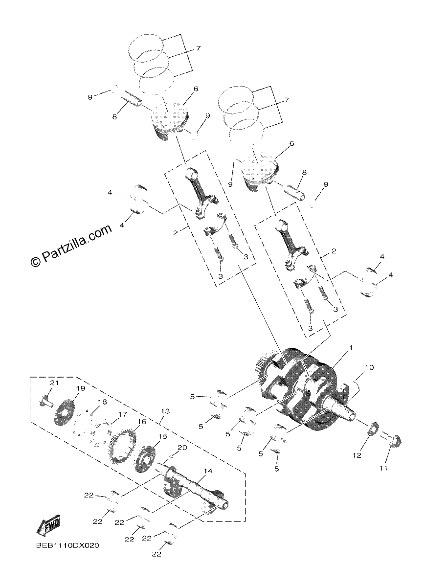 Diagrama de CRANKSHAFT PISTON