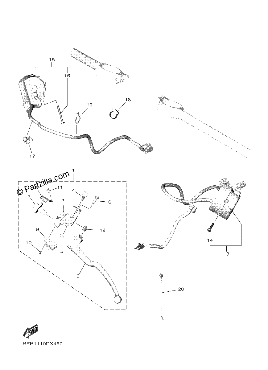 Diagrama de HANDLE SWITCH LEVER