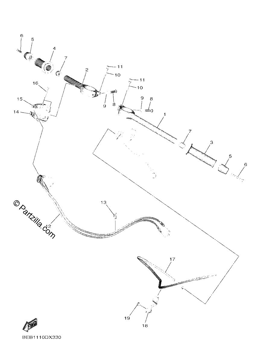 Diagrama de STEERING HANDLE CABLE