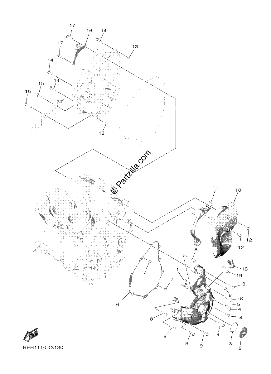 Diagrama de CRANKCASE COVER 1