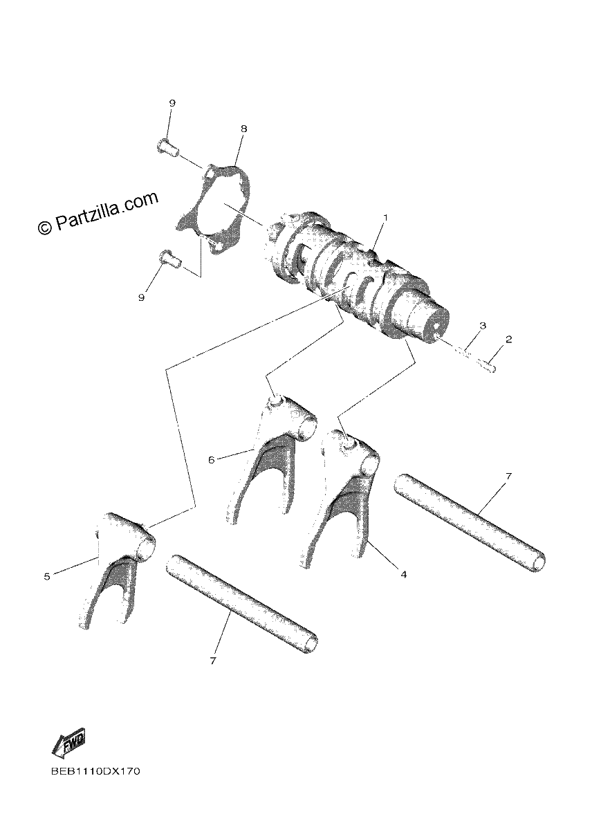 Diagrama de SHIFT CAM FORK