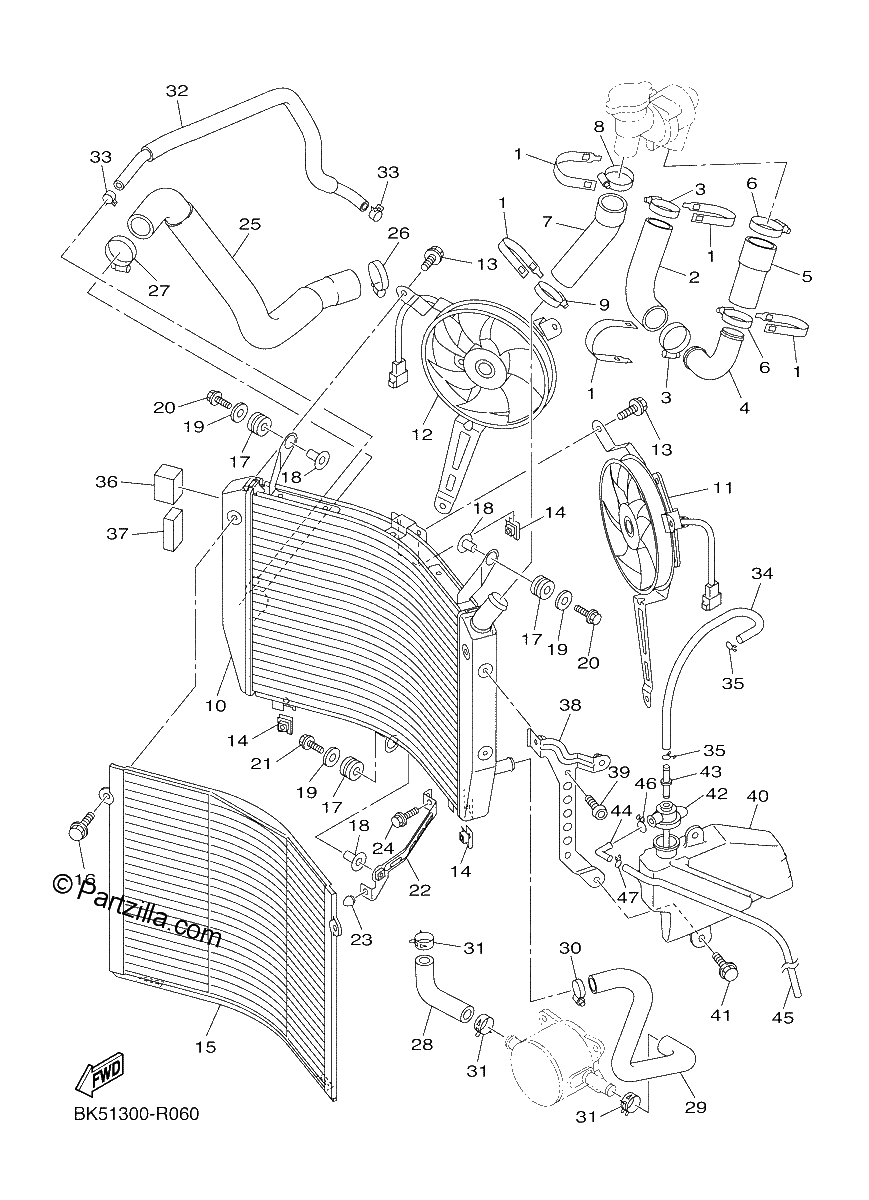 Diagrama de RADIATOR HOSE