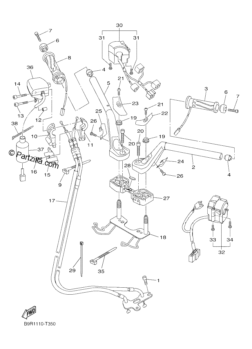 Diagrama de STEERING HANDLE CABLE