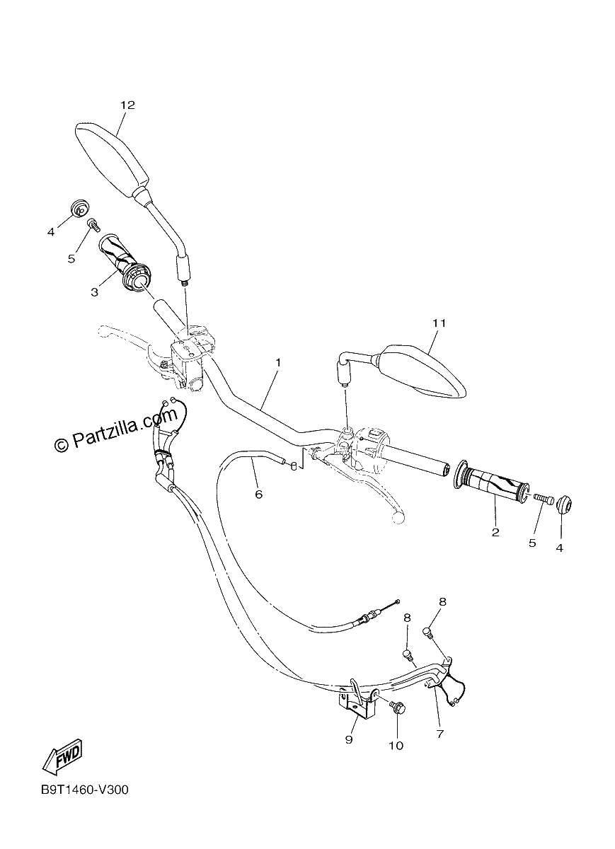 Diagrama de STEERING HANDLE CABLE