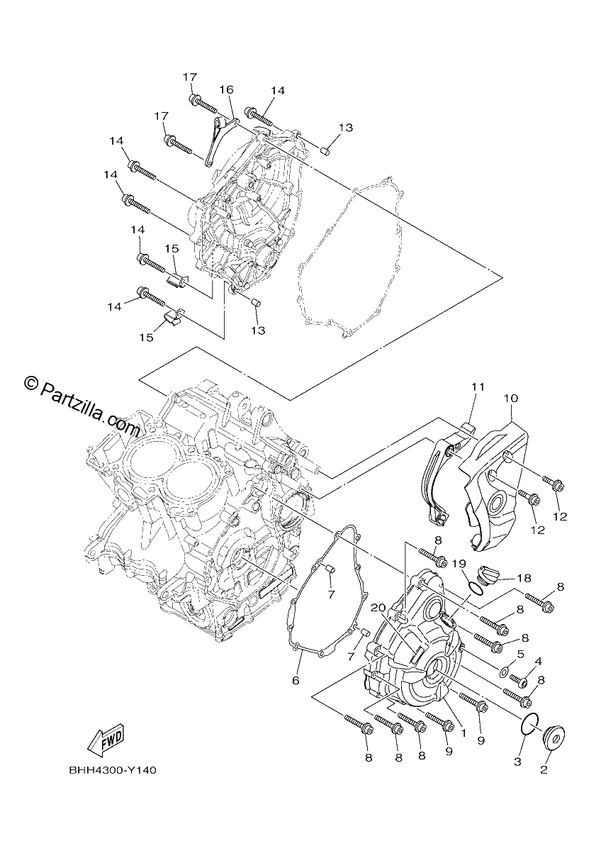 Diagrama de CRANKCASE COVER 1