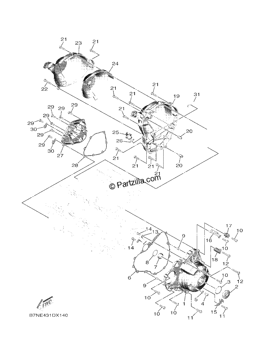 Diagrama de CRANKCASE COVER 1
