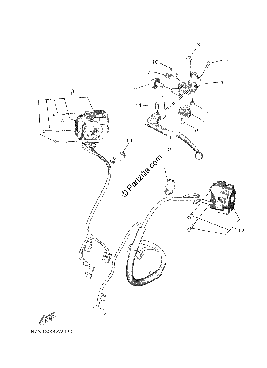 Diagrama de HANDLE SWITCH LEVER