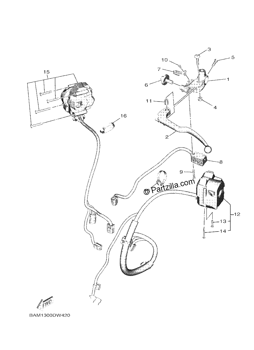 Diagrama de HANDLE SWITCH LEVER