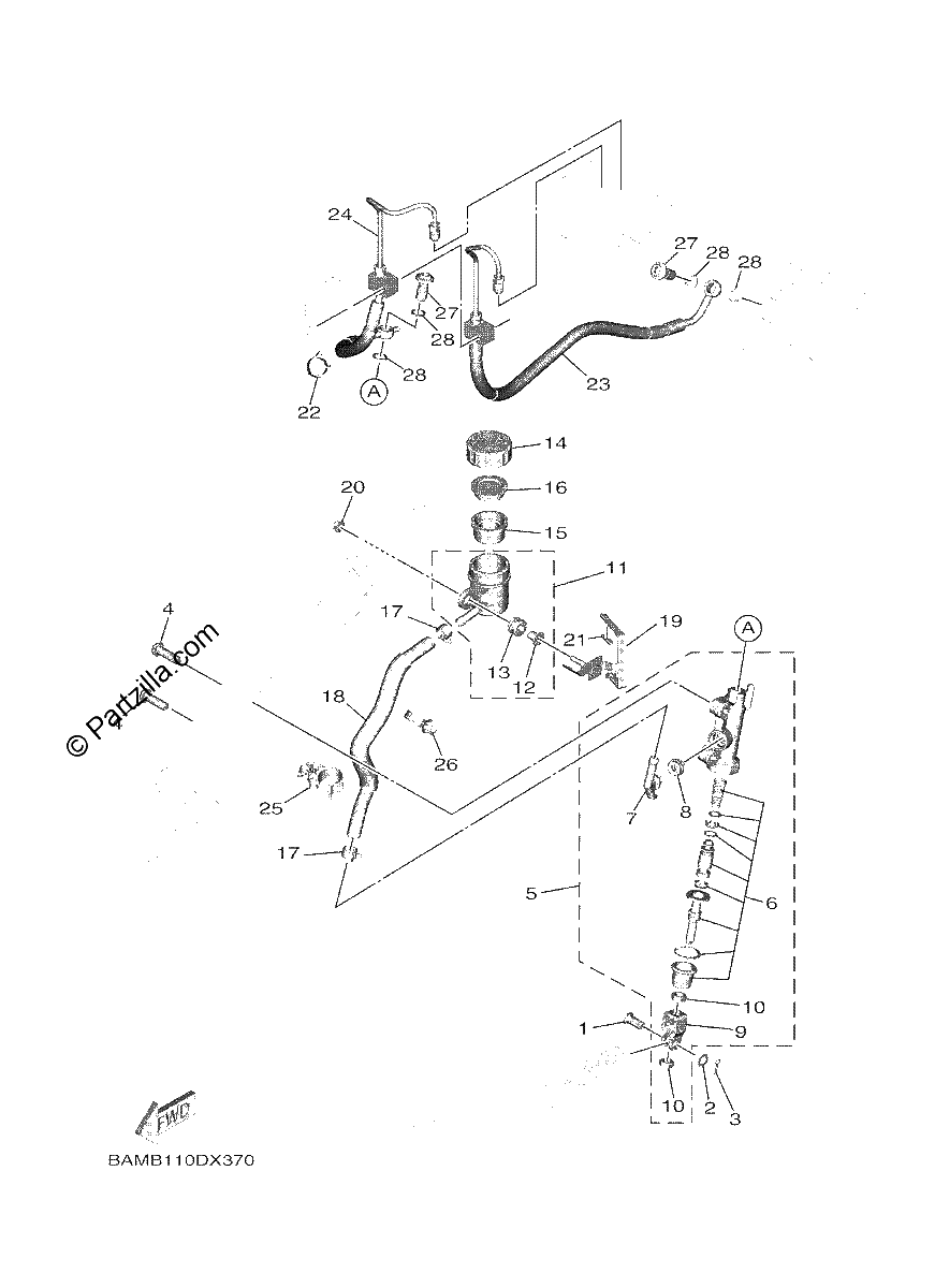 Diagrama de REAR MASTER CYLINDER