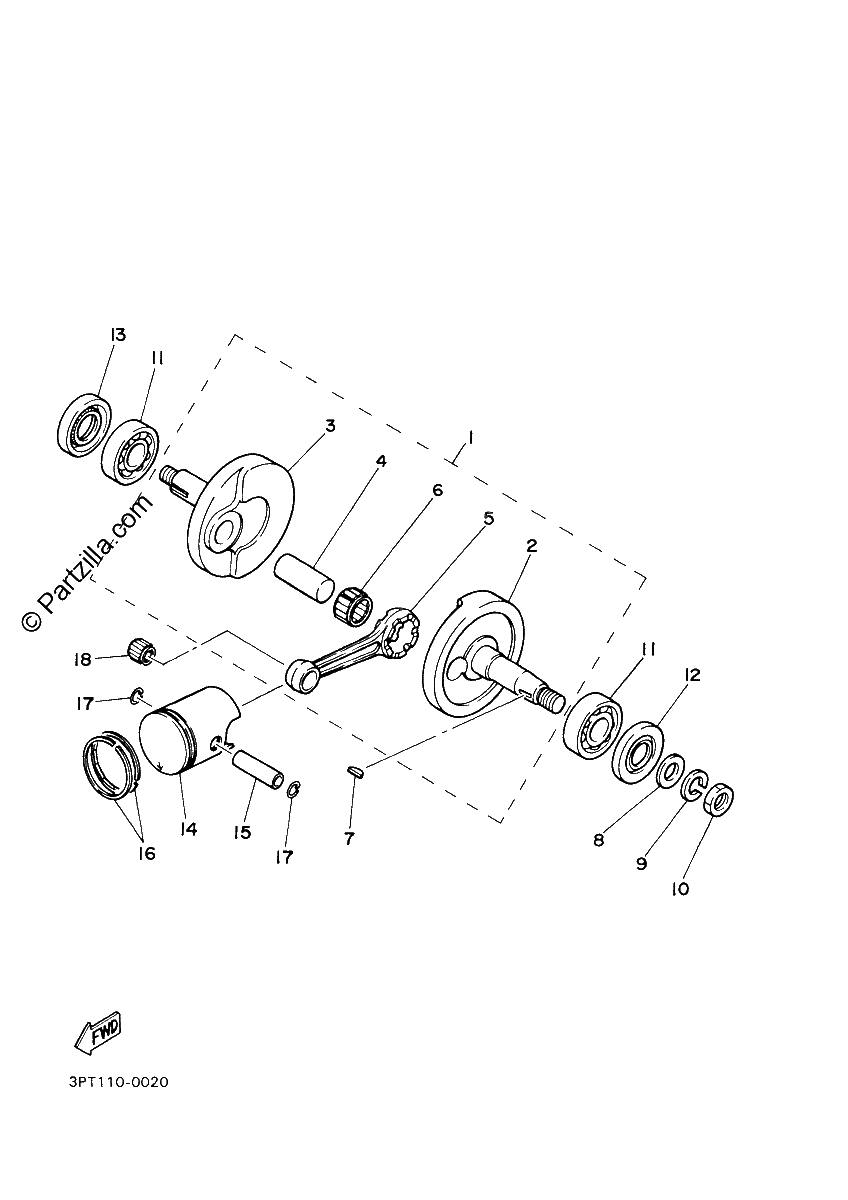 Diagrama de CRANKSHAFT PISTON