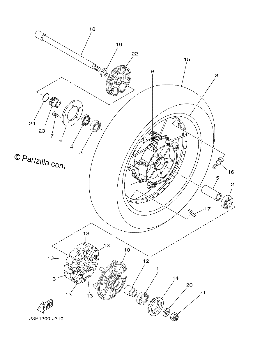 Diagrama de REAR WHEEL
