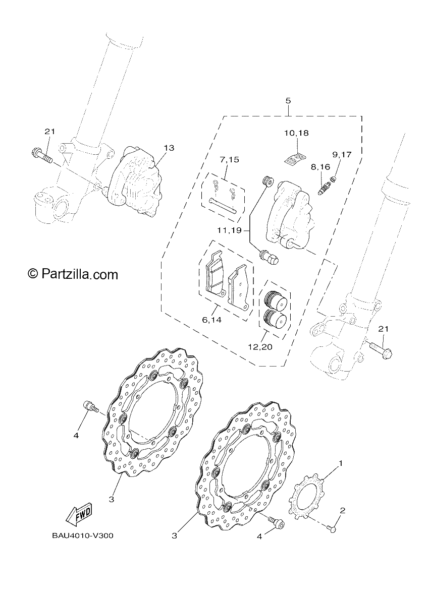 Diagrama de FRONT BRAKE CALIPER