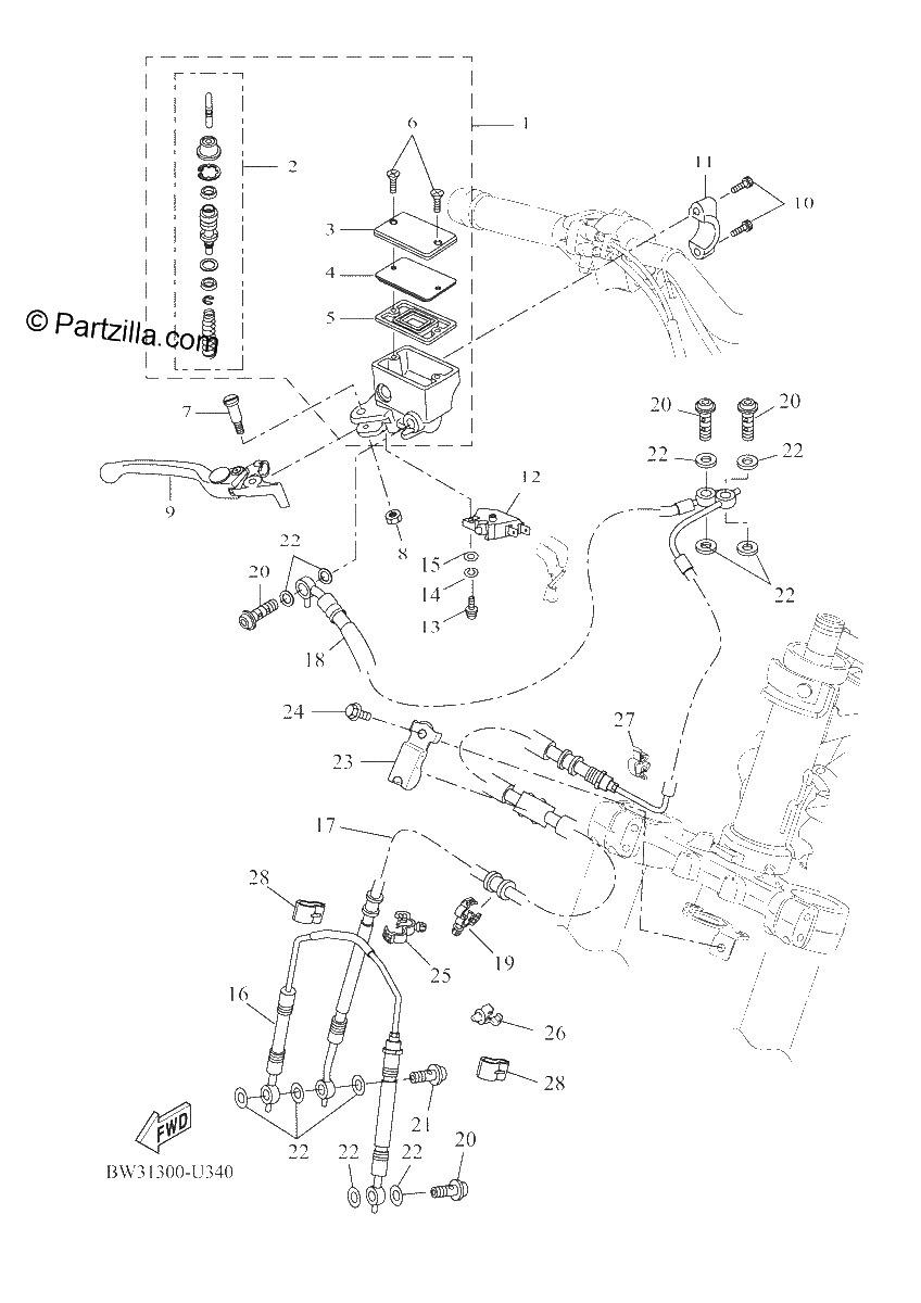 Diagrama de FRONT MASTER CYLINDER