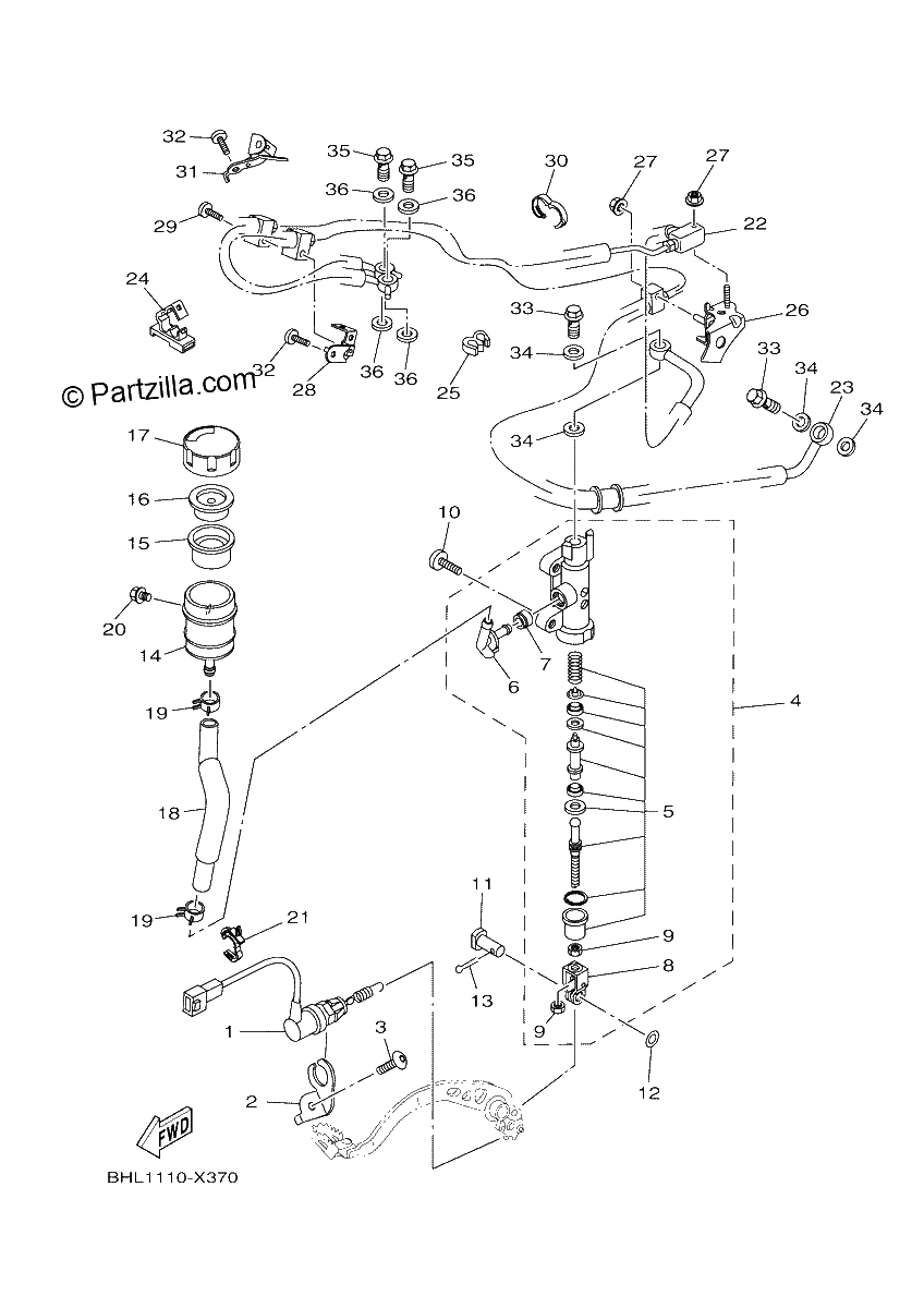 Diagrama de REAR MASTER CYLINDER