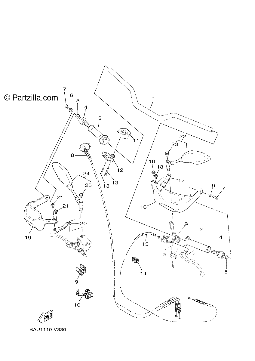 Diagrama de STEERING HANDLE CABLE