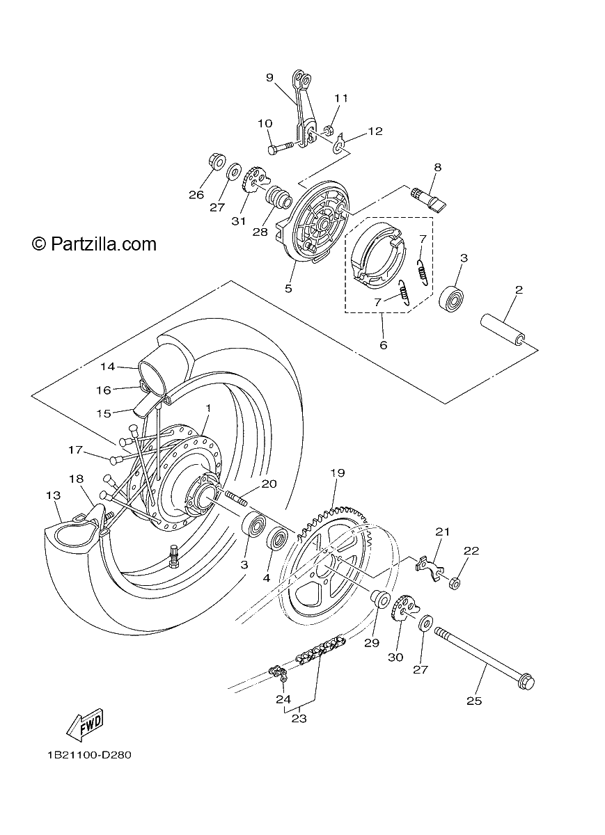 Diagrama de REAR WHEEL
