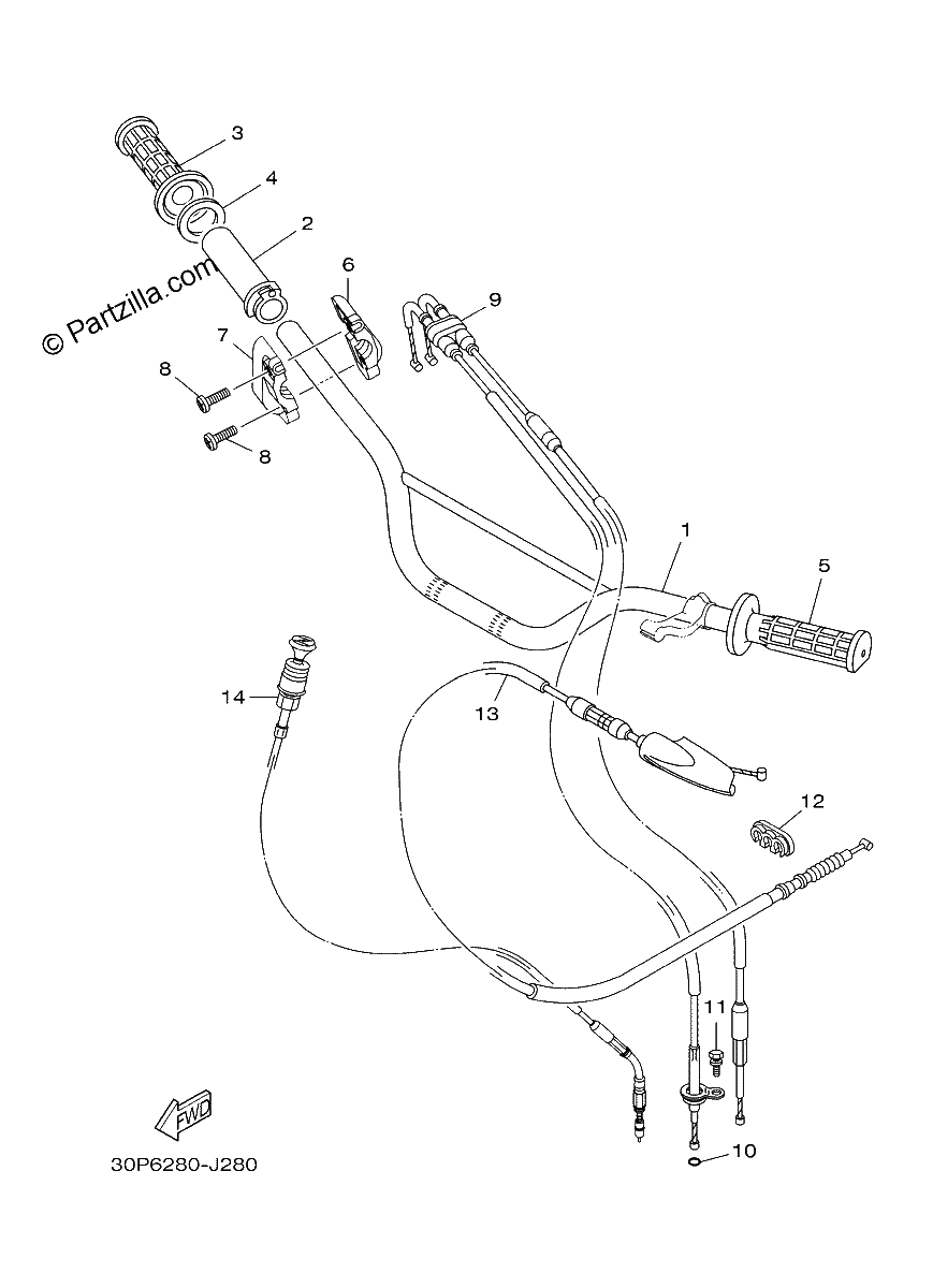 Diagrama de STEERING HANDLE CABLE