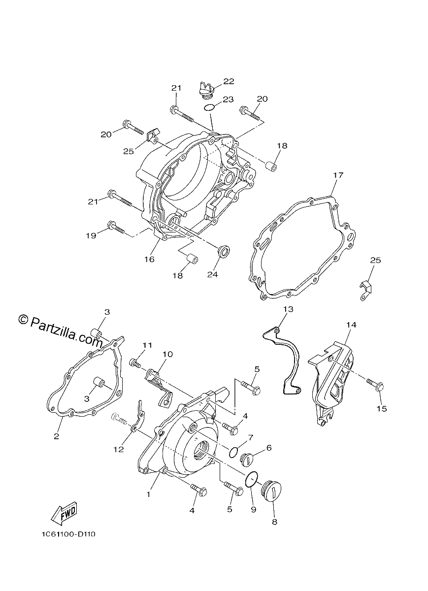 Diagrama de CRANKCASE COVER 1