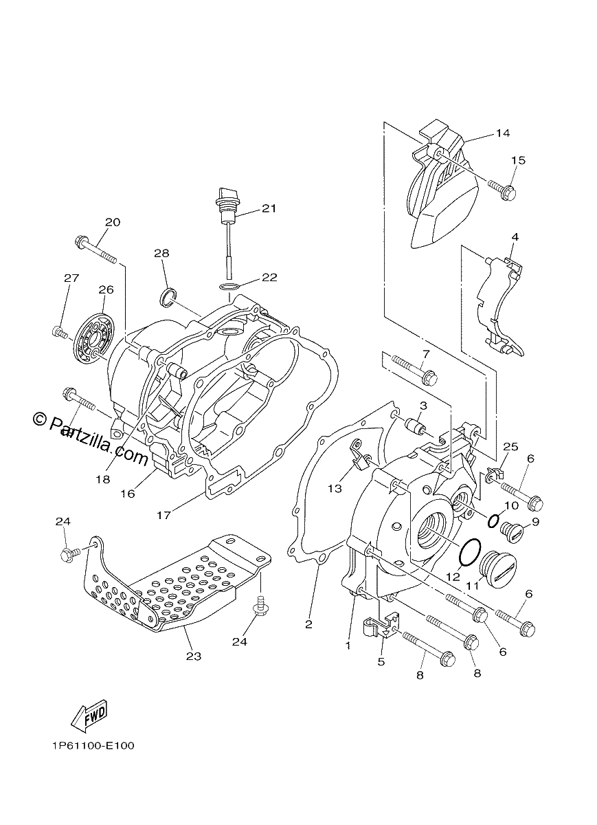 Diagrama de CRANKCASE COVER 1
