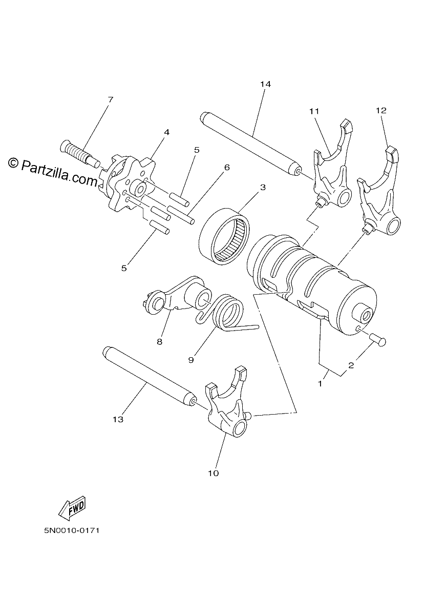 Diagrama de SHIFT CAM FORK