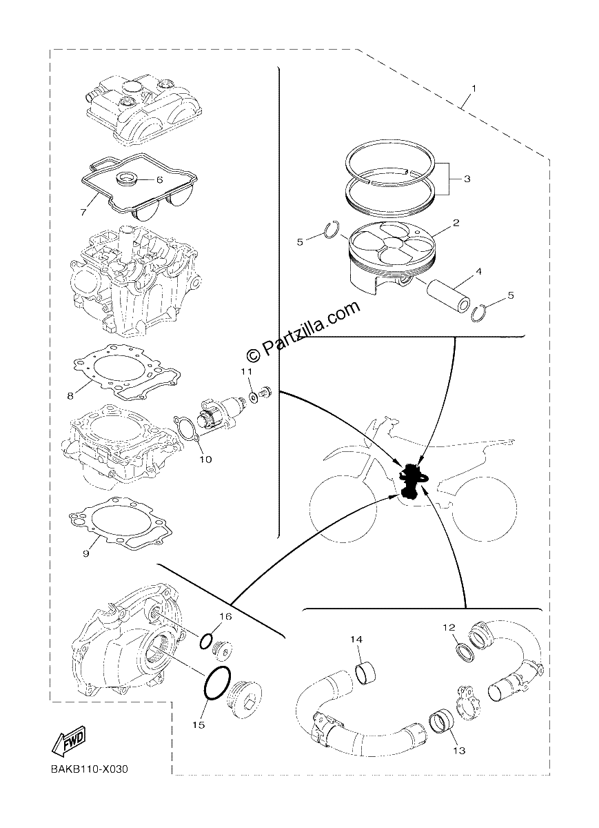 Diagrama de 4 PISTON REBUILT KIT