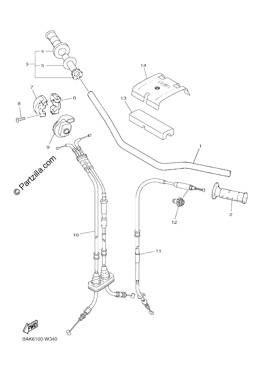 Diagrama de STEERING HANDLE CABLE