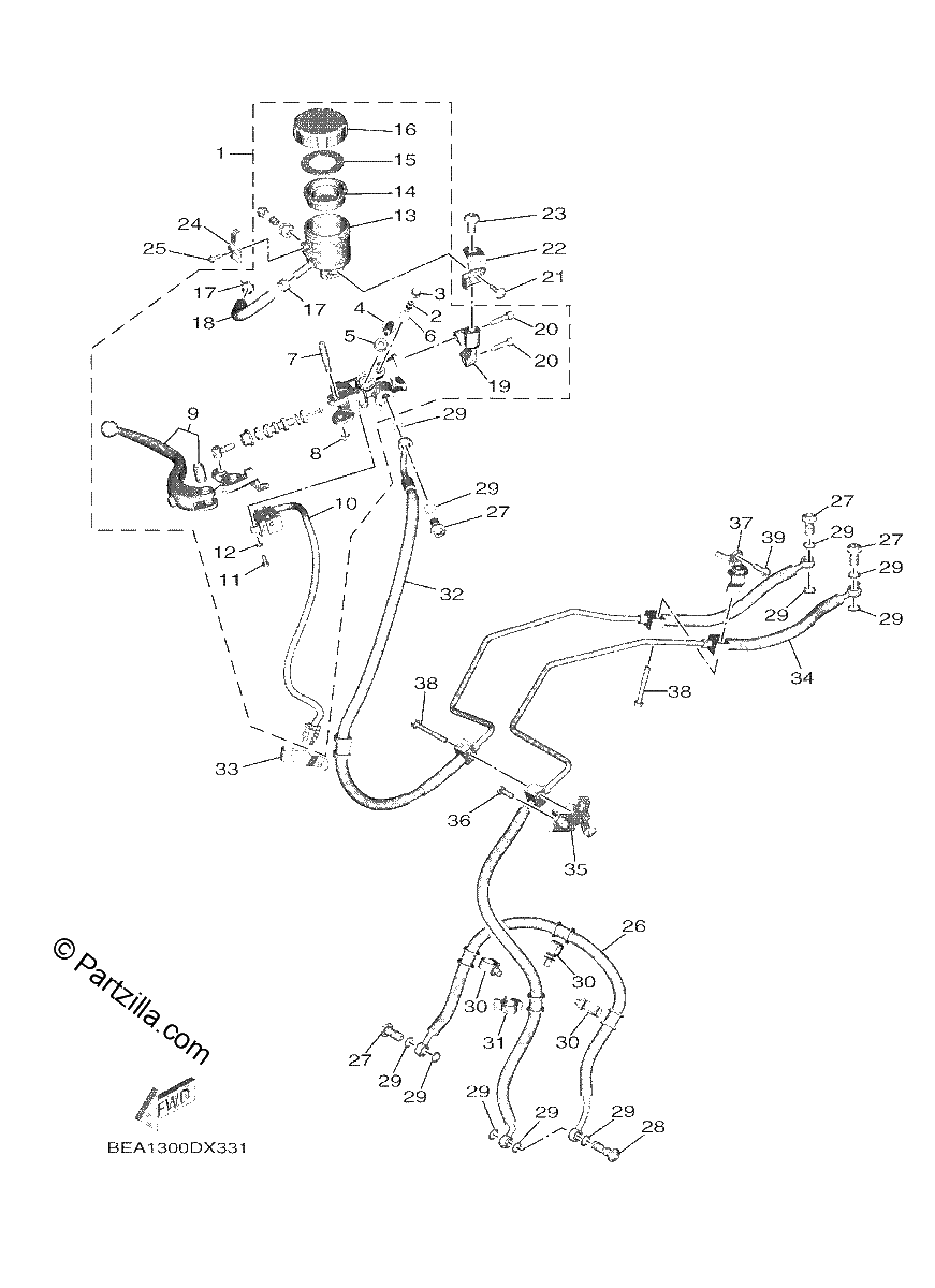 Diagrama de FRONT MASTER CYLINDER