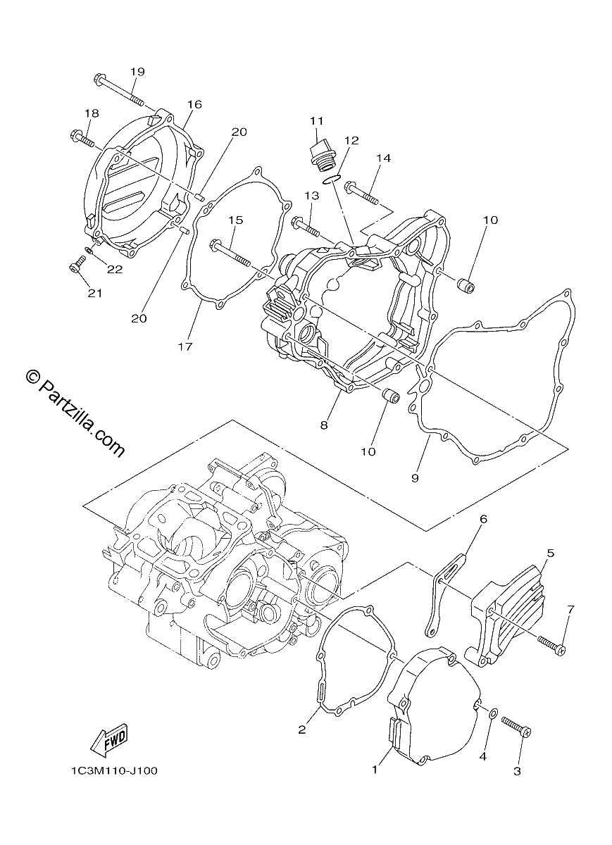 Diagrama de CRANKCASE COVER 1