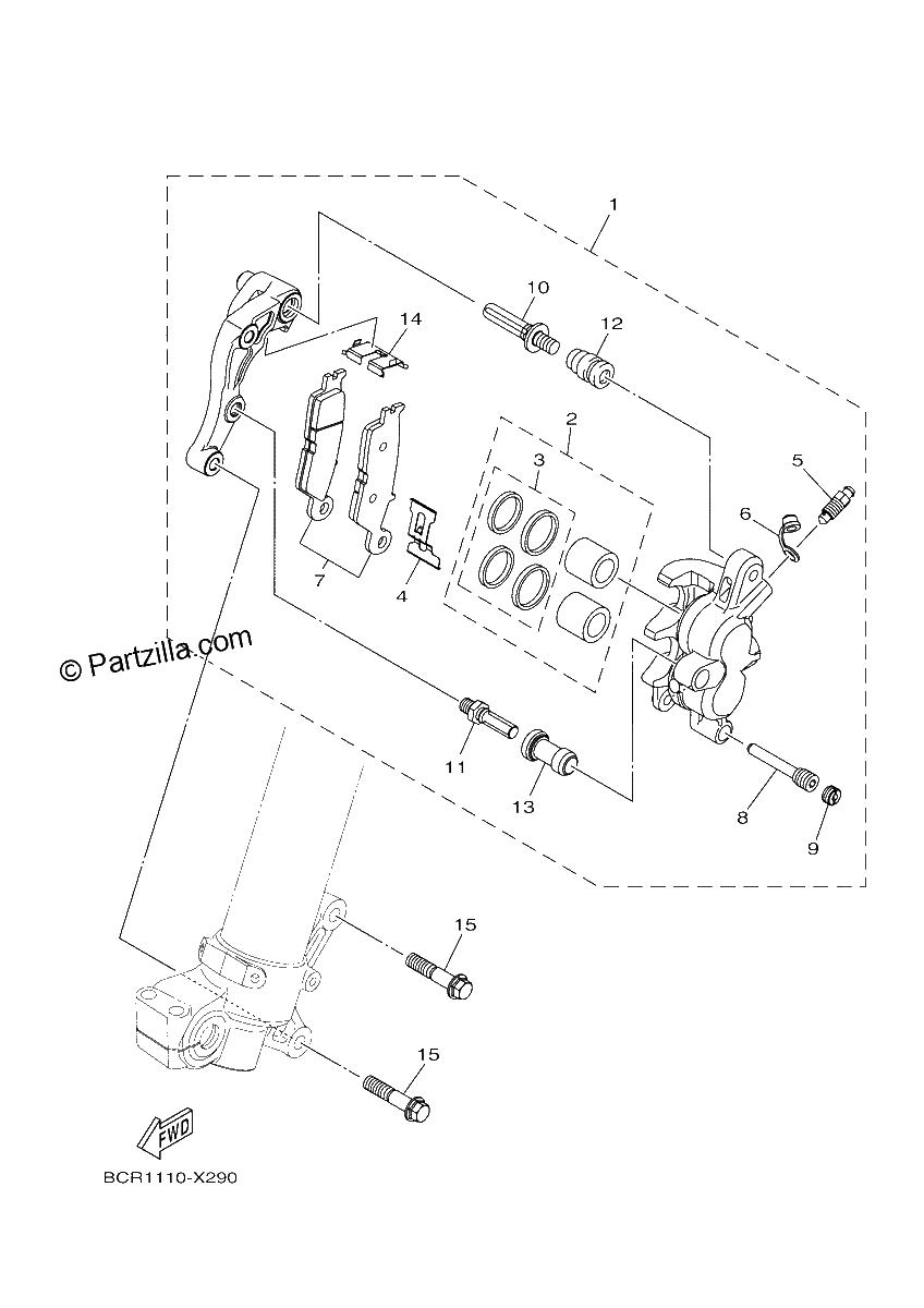 Diagrama de FRONT BRAKE CALIPER