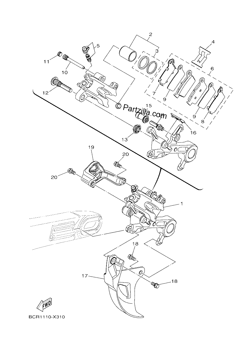 Diagrama de REAR BRAKE CALIPER