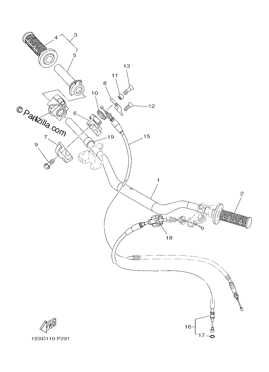 Diagrama de STEERING HANDLE CABLE
