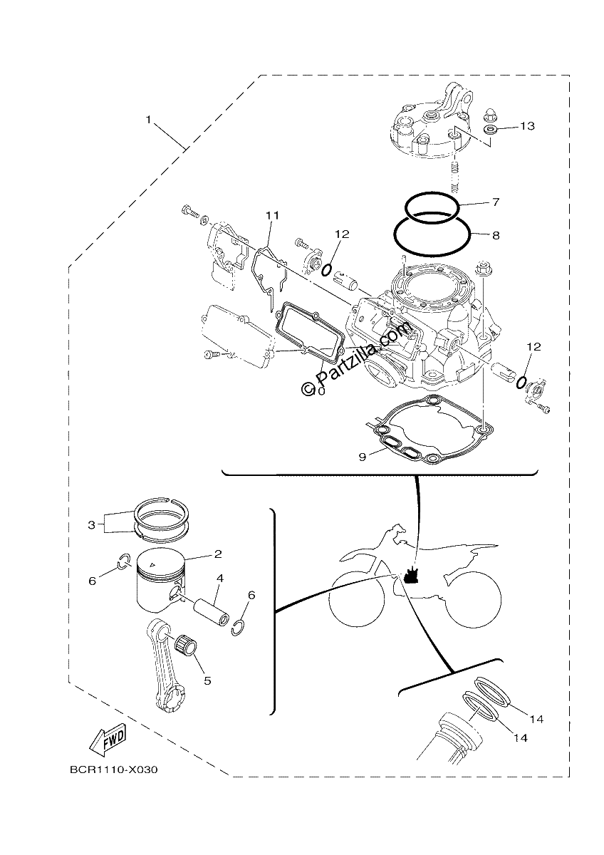 Diagrama de 4 PISTON REBUILT KIT