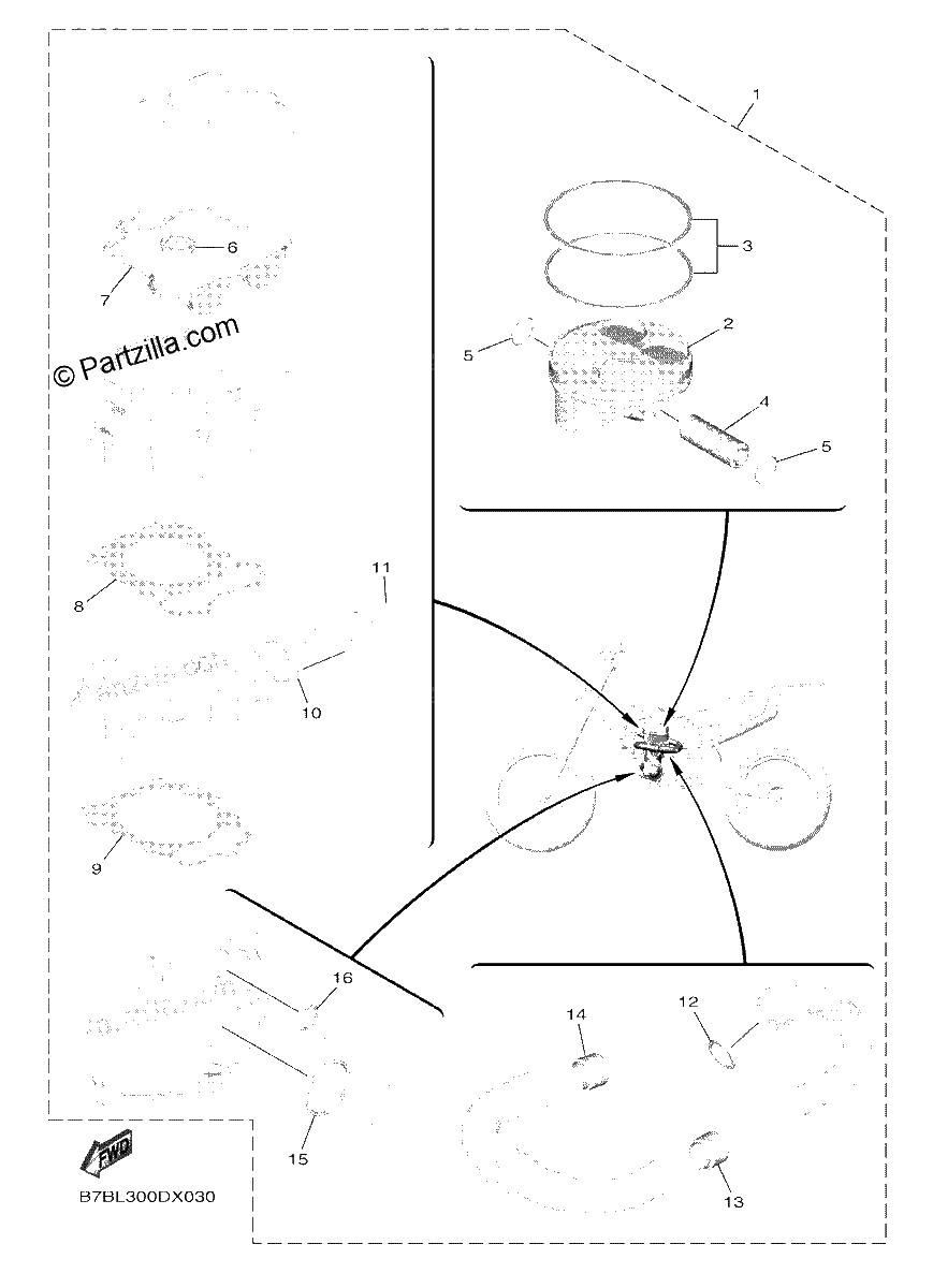 Diagrama de 4 PISTON REBUILT KIT