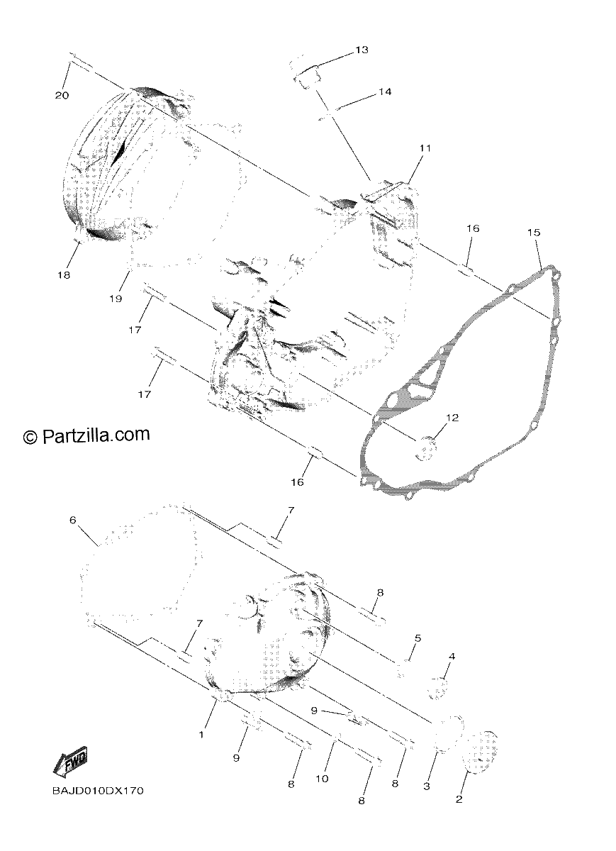 Diagrama de CRANKCASE COVER 1