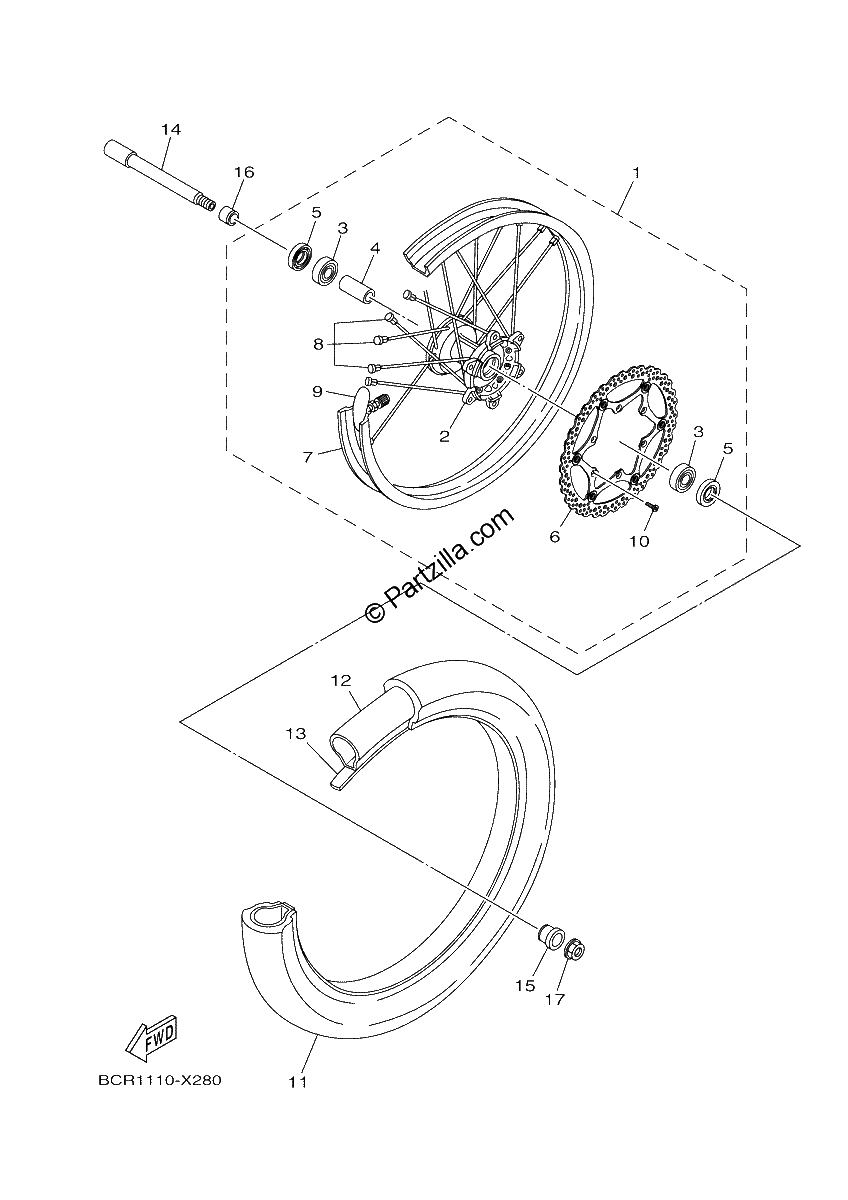 Diagrama de FRONT WHEEL