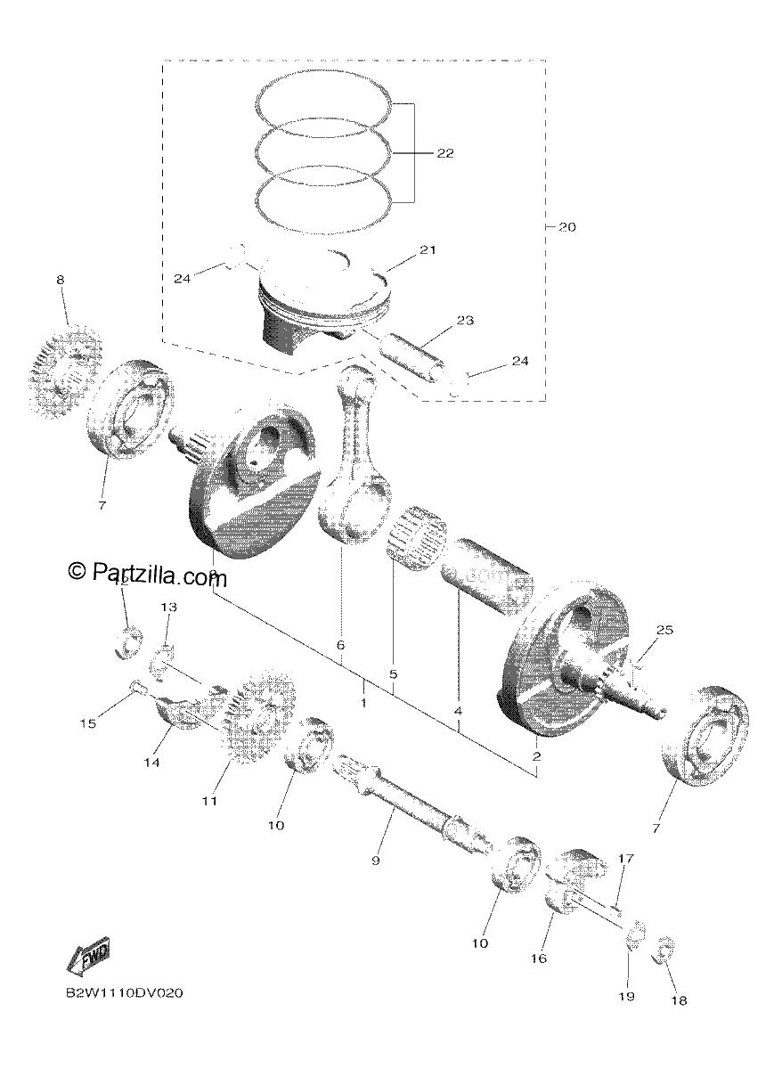 Diagrama de CRANKSHAFT PISTON