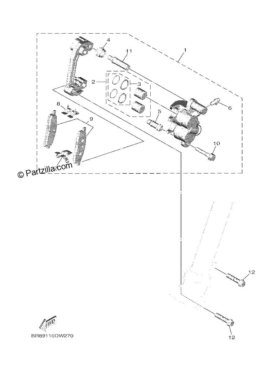 Diagrama de FRONT BRAKE CALIPER