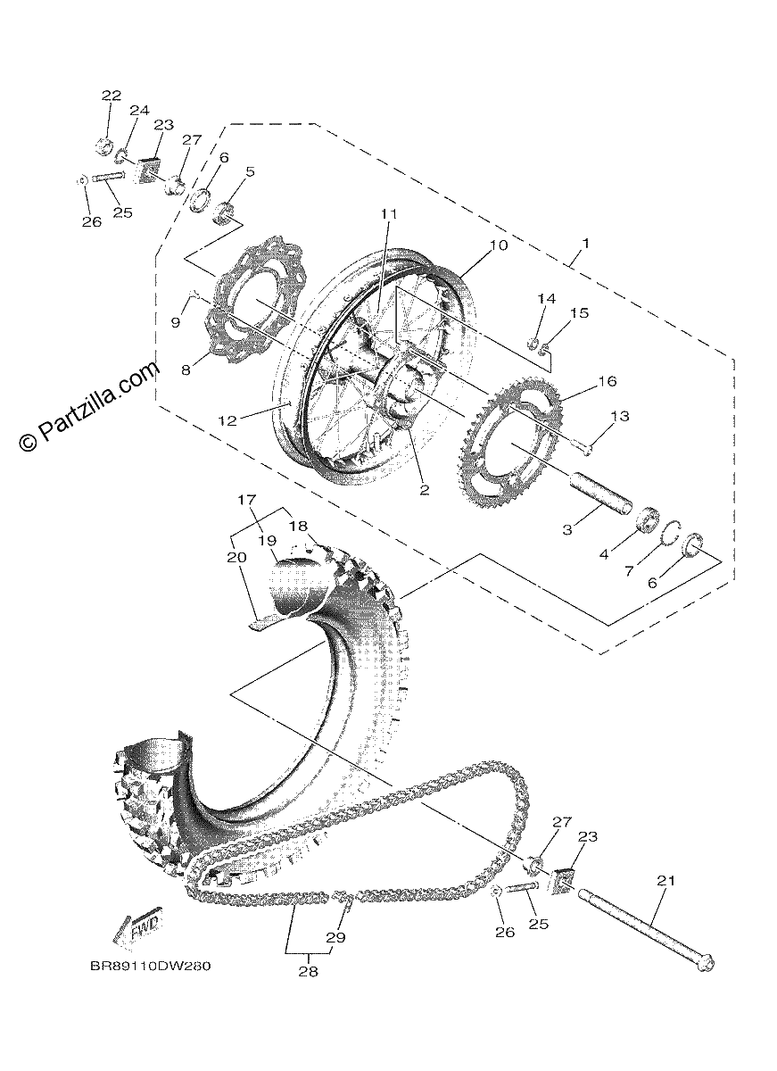 Diagrama de REAR WHEEL