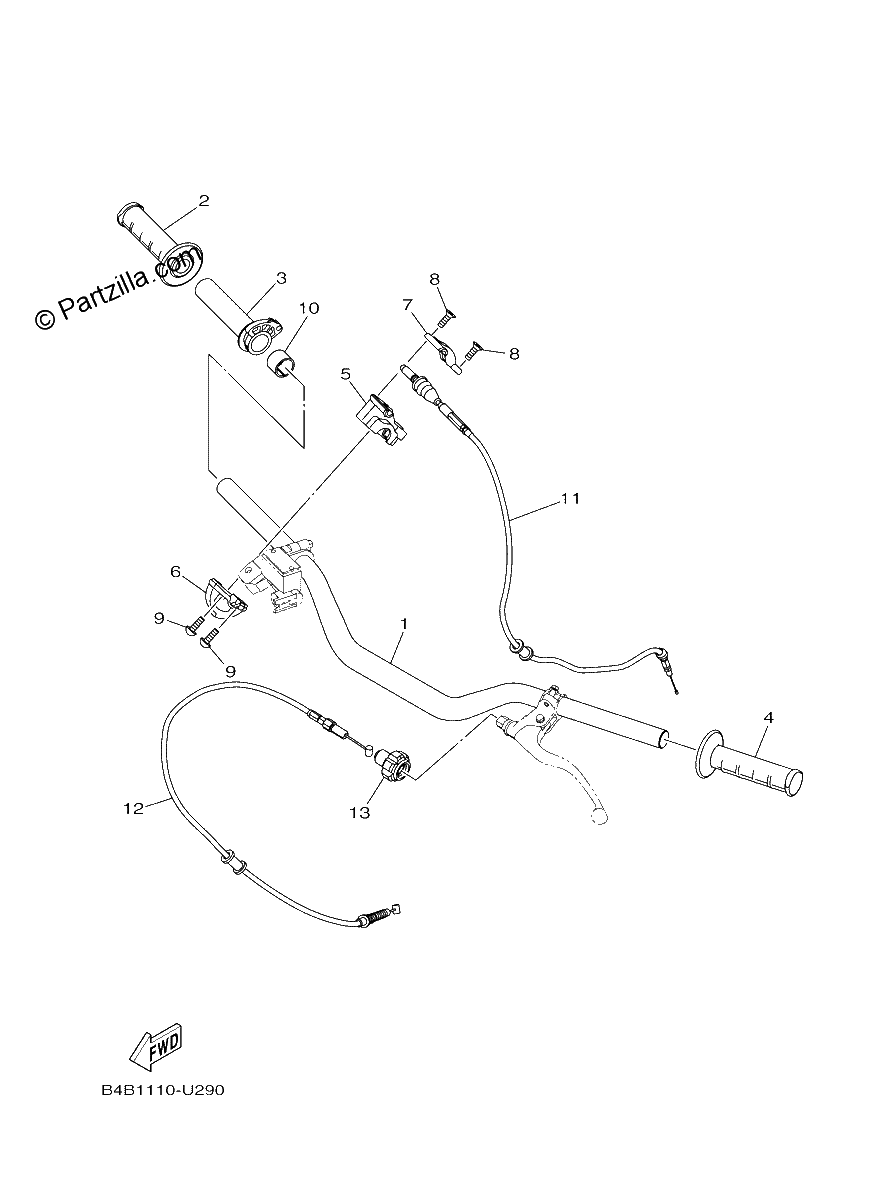 Diagrama de STEERING HANDLE CABLE