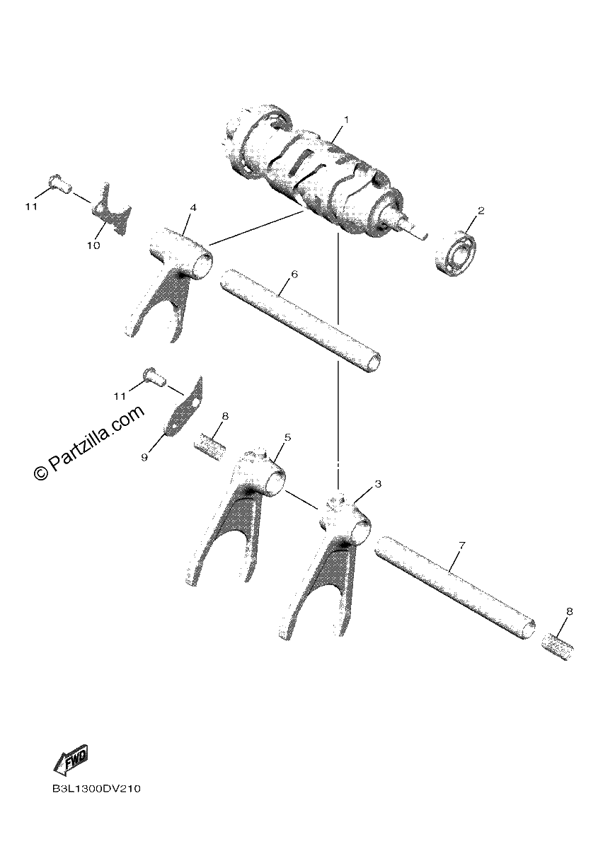 Diagrama de SHIFT CAM FORK