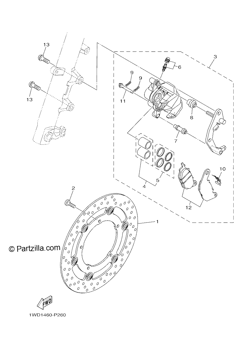 Diagrama de FRONT BRAKE CALIPER