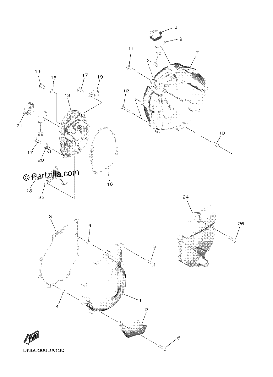 Diagrama de CRANKCASE COVER 1