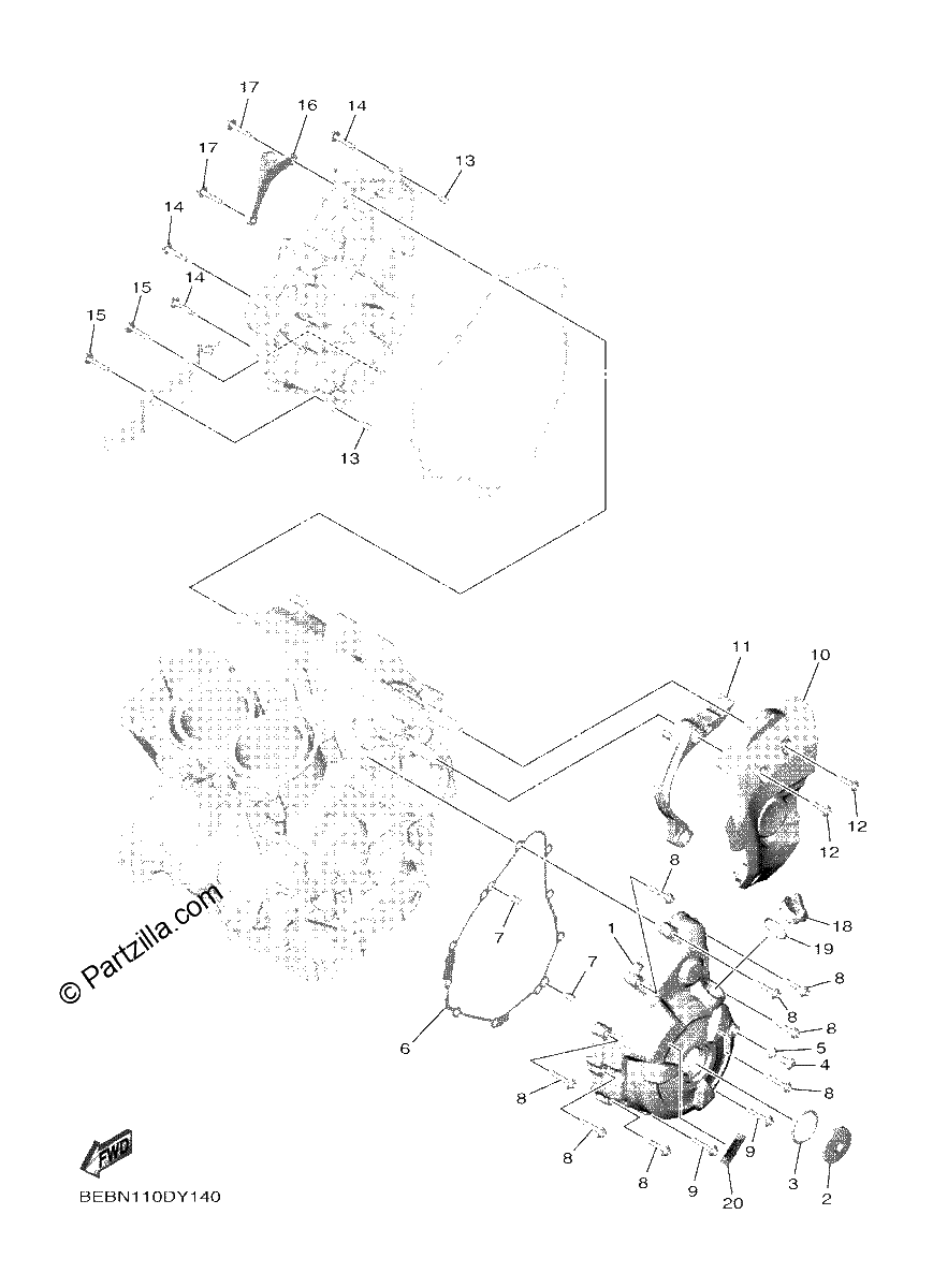 Diagrama de CRANKCASE COVER 1