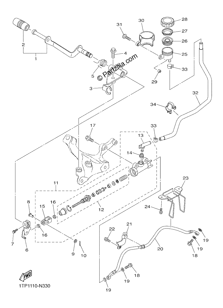 Diagrama de REAR MASTER CYLINDER