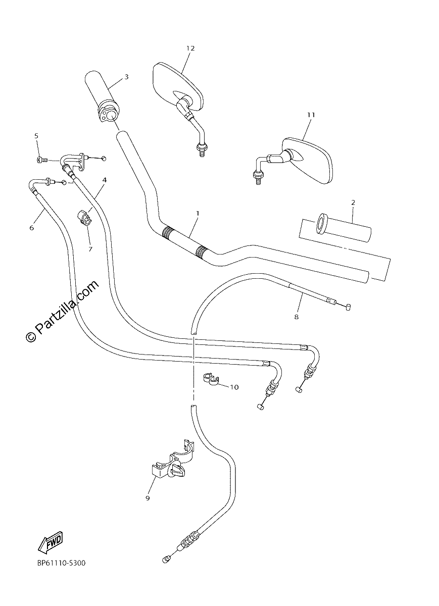 Diagrama de STEERING HANDLE CABLE
