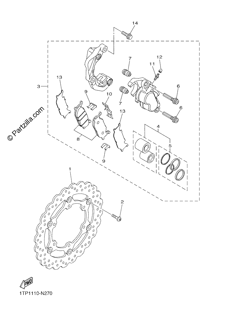 Diagrama de FRONT BRAKE CALIPER