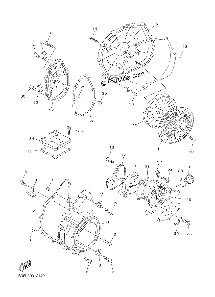Diagrama de CRANKCASE COVER 1