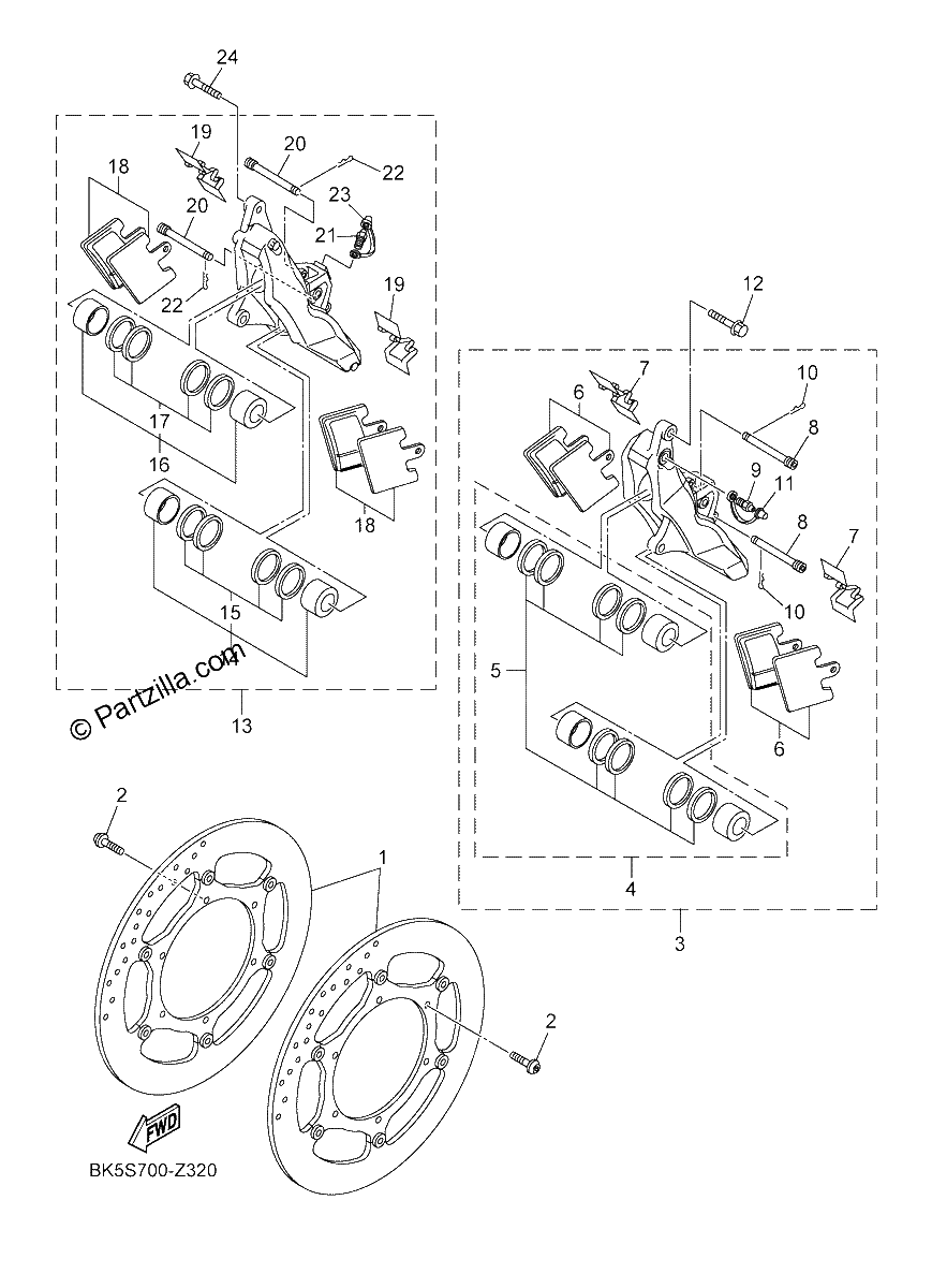 Diagrama de FRONT BRAKE CALIPER