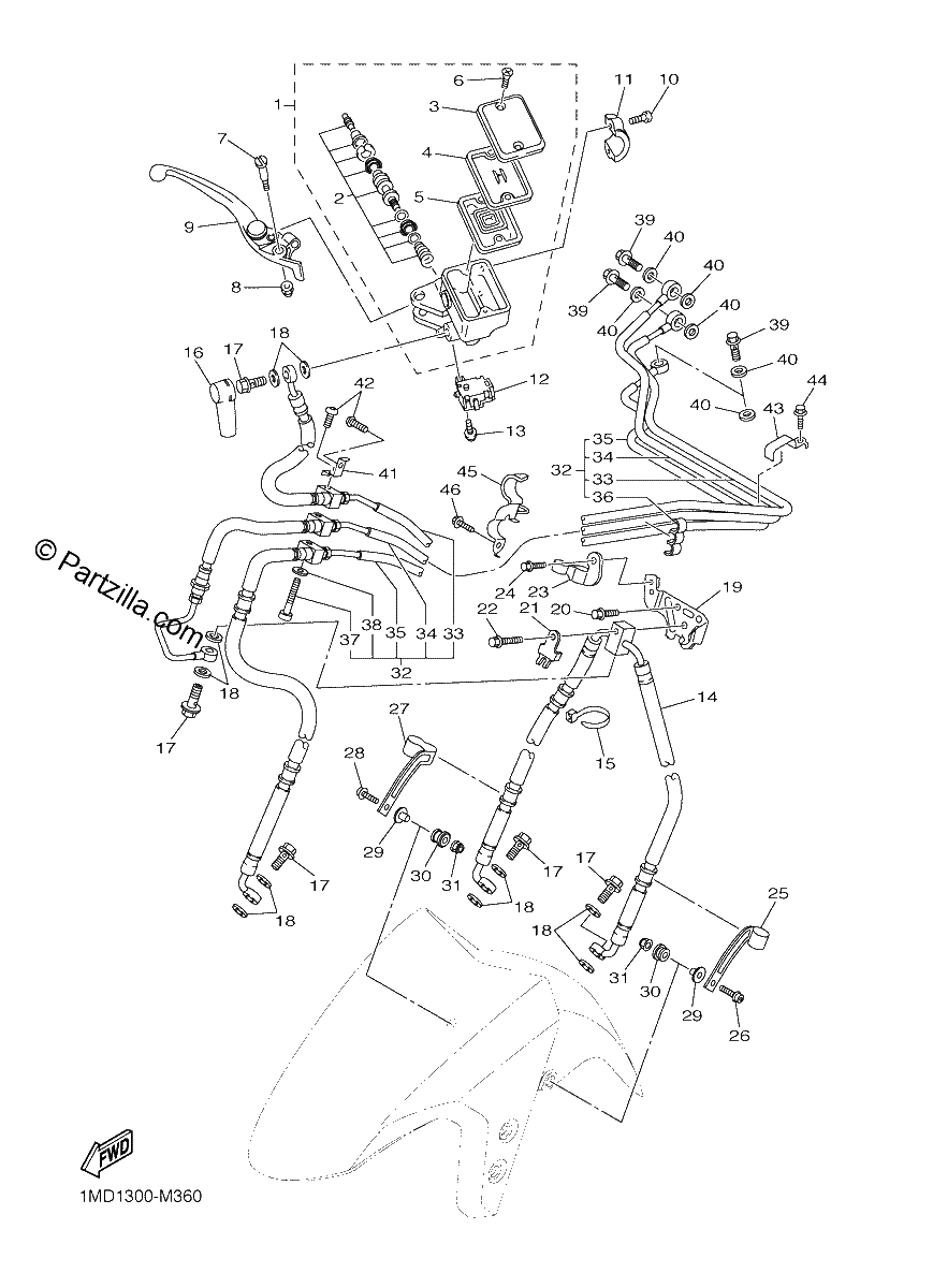 Diagrama de FRONT MASTER CYLINDER